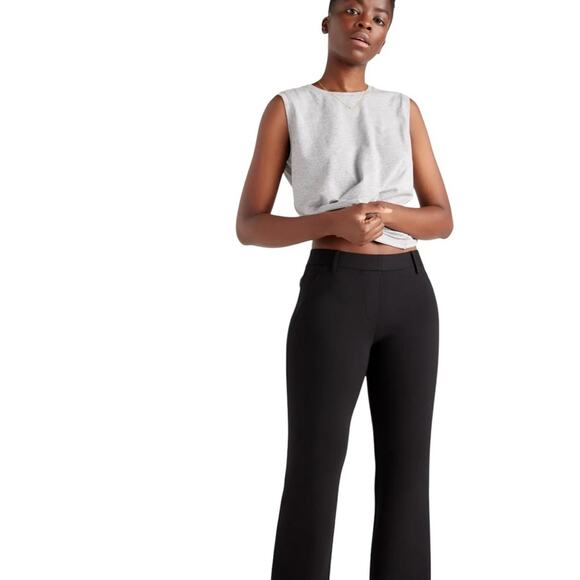 Quince Flared Ultra-Stretch Ponte Trouser, comfort, career, travel, Black, S - Picture 4 of 11